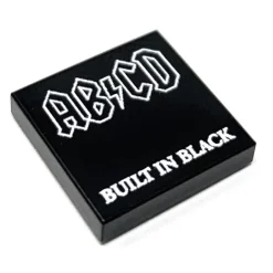 The Brick Show Shop AB / CD Built in Black Music Album Cover (2x2 Tile) made using LEGO ti