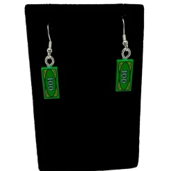 The Brick Show Shop B3 Customs® $100 Bill Earrings made from LEGO Bricks