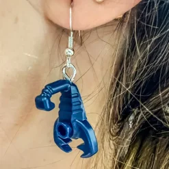The Brick Show Shop B3 Customs® Blue Scorpion Earrings made from LEGO Bricks