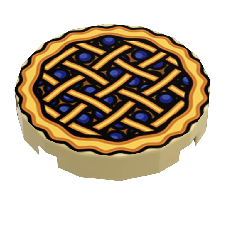 The Brick Show Shop B3 Customs® Blueberry Pie (2x2 Tile) made using LEGO bricks