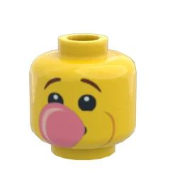 The Brick Show Shop B3 Customs® Boy Blowing Bubble Gum Minifig Head printed on LEGO element