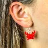 The Brick Show Shop B3 Customs® Crab Earrings made from LEGO Bricks