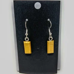 The Brick Show Shop B3 Customs® Gold Bar Earrings made from LEGO Bricks