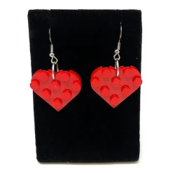 The Brick Show Shop B3 Customs® Heart Earrings made from LEGO Bricks