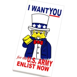 The Brick Show Shop B3 Customs® I WANT YOU USA Military Recruitment Poster (2x4 Tile) made using LEGO bricks