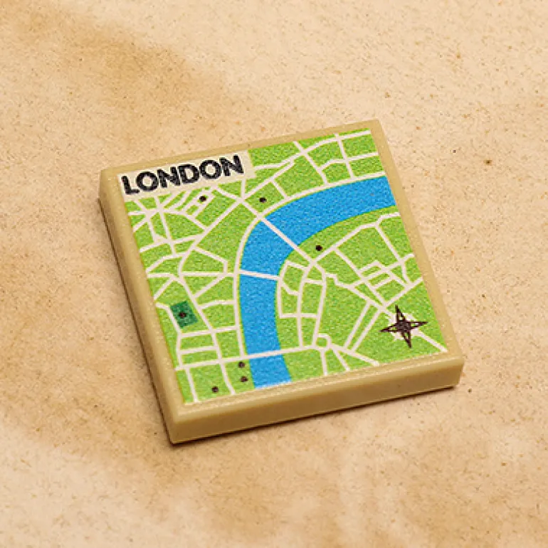 The Brick Show Shop B3 Customs® London, England Map (2x2 Tile)