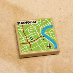The Brick Show Shop B3 Customs® Shanghai, China Map (2x2 Tile)