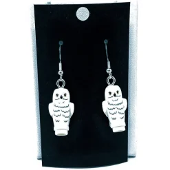 The Brick Show Shop B3 Customs® White Owl / Hedwig Earrings made from LEGO Bricks