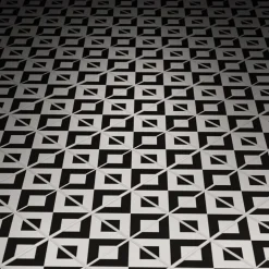 The Brick Show Shop Black & White Kitchen / Diner Flooring - B3 Customs® Printed 2x2 Tile