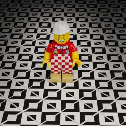 The Brick Show Shop Black & White Kitchen / Diner Flooring - B3 Customs® Printed 2x2 Tile