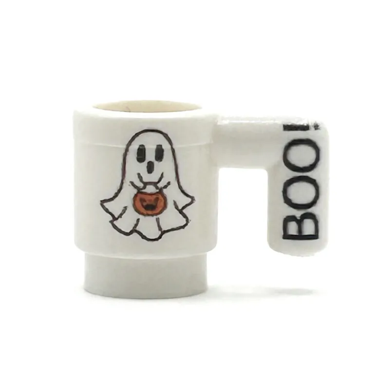 The Brick Show Shop Boo! Ghost w/ Pumpkin Mug for Minifigs made using LEGO part - B3 Custo