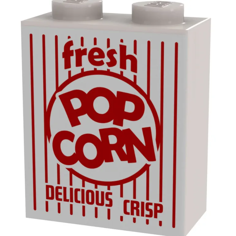 The Brick Show Shop Box of Fresh Popcorn Brick using LEGO bricks - B3 Customs