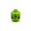 The Brick Show Shop Bright Green Alien Head, 3 Eyes - Official LEGO® Minifigure Head