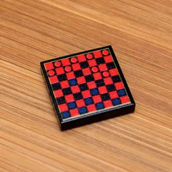 The Brick Show Shop Checkers Printed 2x2 Tile made using LEGO parts - B3 Customs
