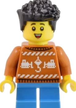 The Brick Show Shop Child Boy in Dark Orange Ugly Christmas Sweater - LEGO City Minifigure