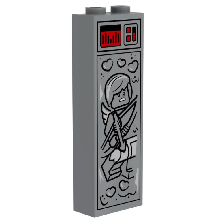 The Brick Show Shop Cupid (Valentine's Day) in Carbonite (1x2x5 Brick) - B3 Customs