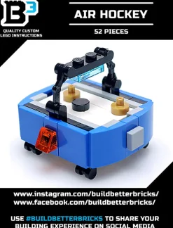 The Brick Show Shop Custom Air Hockey Table 52-Piece Building Set made from LEGO parts - B