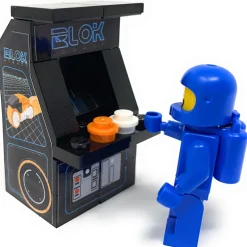 The Brick Show Shop Custom BLOK Legacy Arcade Machine made using LEGO parts