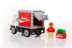 The Brick Show Shop Custom Brick Soda Delivery Truck with Minifigure made using LEGO parts