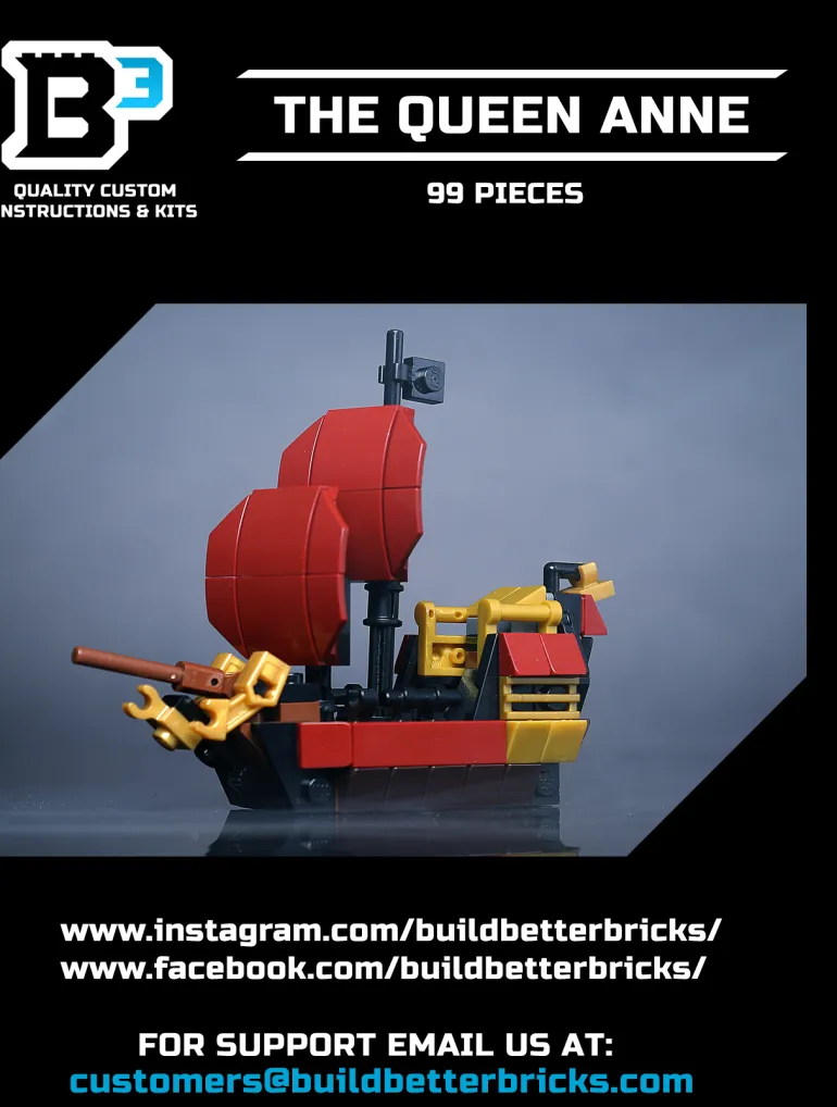 The Brick Show Shop Custom Mini Queen Anne's Revenge Pirate Ship