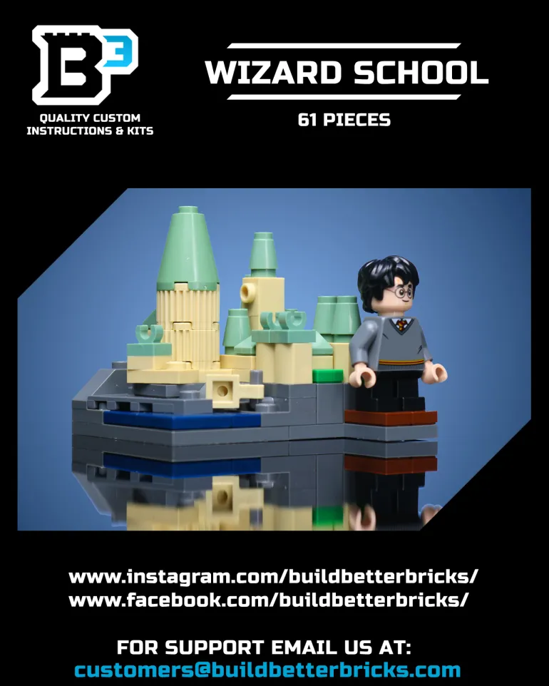 The Brick Show Shop Custom Mini Wizard's School with Harry Potter Minifigure