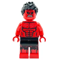 The Brick Show Shop Custom Red Hulk Marvel Minifigure made using LEGO parts - B3 Customs