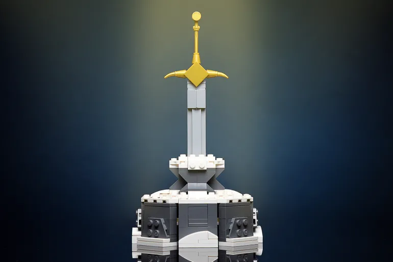 The Brick Show Shop Custom Sword in the Stone MOC made using LEGO elements