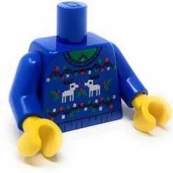 The Brick Show Shop Custom Ugly Blue Christmas Reindeer Sweater Printed Torso made using L