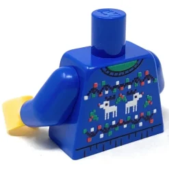 The Brick Show Shop Custom Ugly Blue Christmas Reindeer Sweater Printed Torso made using L
