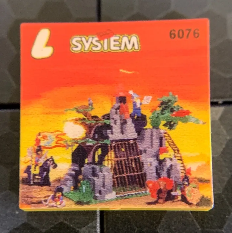 The Brick Show Shop Dark's Dragon Den, Dragon Masters Set 6076 - Custom Printed 2x2 Tile