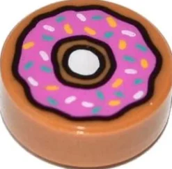 The Brick Show Shop Donut (Pink Frosting + Sprinkles) - Official LEGO® Part