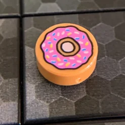 The Brick Show Shop Donut (Pink Frosting + Sprinkles) - Official LEGO® Part