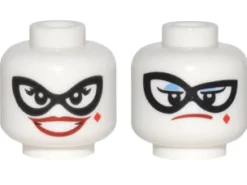 The Brick Show Shop Dual Sided Female Black Eye Mask, Dark Red Lips, Diamond on Cheek, Wid