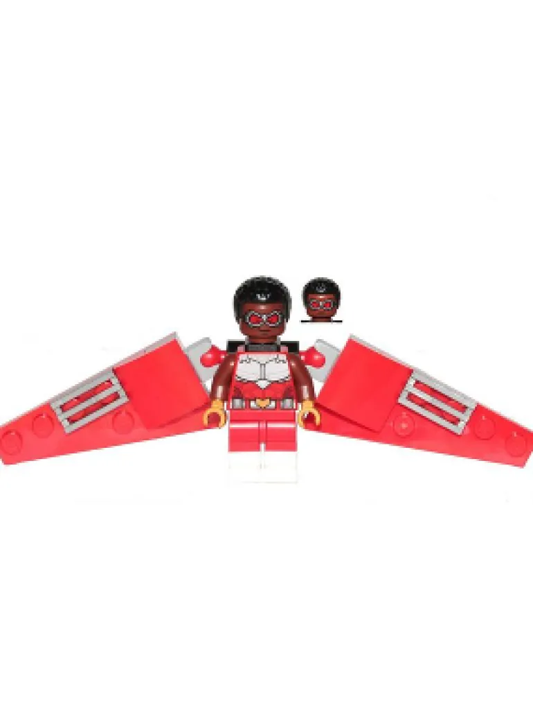 The Brick Show Shop Falcon (Red Brick Built Wings) - LEGO Marvel Minifigure (2021)