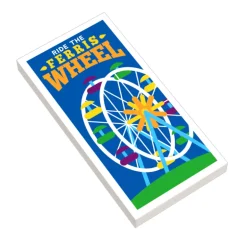 The Brick Show Shop Ferris Wheel Amusement Park Poster (2x4 Tile) made using LEGO parts -