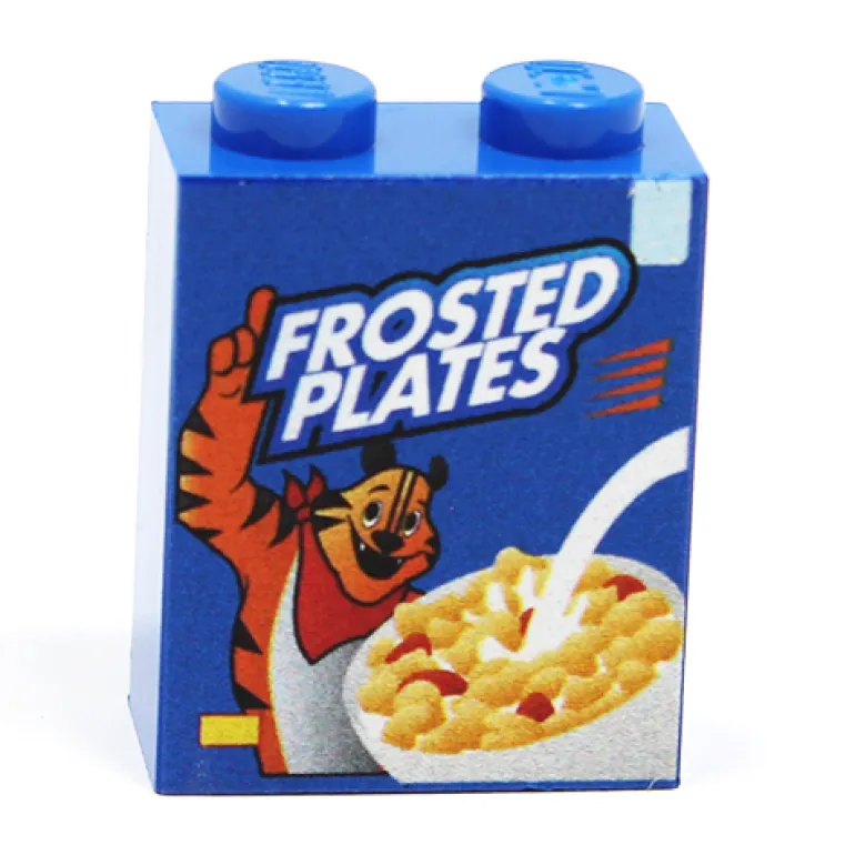 The Brick Show Shop Frosted Plates Cereal - Custom Printed 1x2x2 Brick