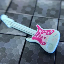 The Brick Show Shop Guitar (Aqua / Magenta with Stars) - Official LEGO® Part