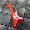 The Brick Show Shop Guitar (Red / White with Silver Strings) - Official LEGO® Part