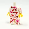 The Brick Show Shop Hearts Valentine's Day PJs Minifig Body made with LEGO parts - B3 Cust