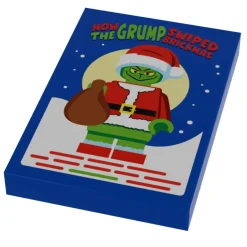 The Brick Show Shop How the Grump Swiped Christmas Movie Cover (2x3 Tile) - B3 Customs using LEGO bricks