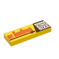 The Brick Show Shop King Size Mr. Goodblock - B3 Customs® Printed 1x3 Tile