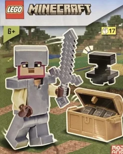 The Brick Show Shop Knight Minifigure w/ Chest & Anvil - LEGO Minecraft Foil Pack Set (662