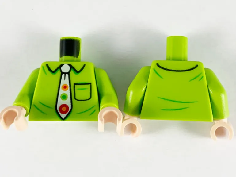 The Brick Show Shop LEGO Lime Shirt with Spot Tie (Friends, Gunther) Torso