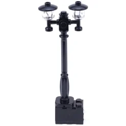 The Brick Show Shop Light-Up Lamp Post (Black) w/ White, Colder Light for LEGO Layouts