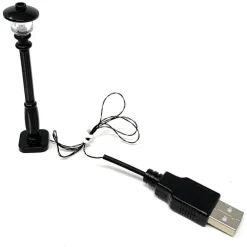 The Brick Show Shop Light-Up Lamp Post (Black) w/ Yellow Light for LEGO Layouts