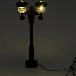 The Brick Show Shop Light-Up Lamp Post (Black) w/ Yellow Light for LEGO Layouts