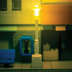 The Brick Show Shop Light-Up Lamp Post (White) for LEGO Layouts
