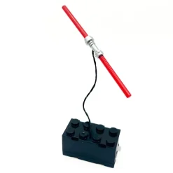 The Brick Show Shop Light-Up Minifigure Lightsaber (Double-Bladed Red) - Custom LEGO
