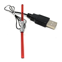 The Brick Show Shop Light-Up Minifigure Lightsaber (Double-Bladed Red) - Custom LEGO