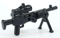 The Brick Show Shop M240B-USMC w/PEQ + Bipod & Ammo Can for LEGO Minifigures, BrickArms